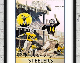 1956 Vintage  Pittsburgh Steelers - New York Giants Football Program Cover - Digital Reproduction