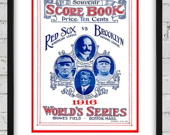 1916 Vintage Brooklyn Dodgers - Boston Red Sox World Series Program Cover - Digital Reproduction