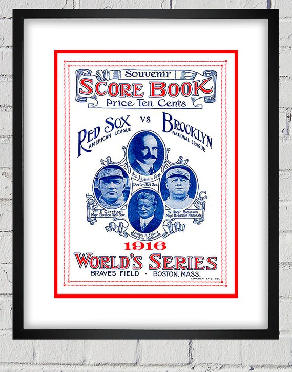 1916 Vintage Brooklyn Dodgers - Boston Red Sox World Series Program Cover - Digital Reproduction