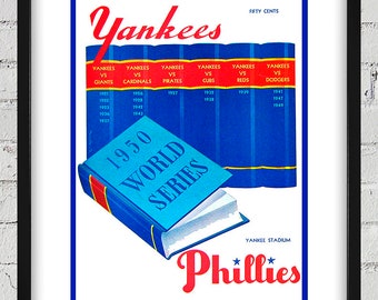 1950 Vintage Philadelphia Phillies - New York Yankees - World Series Program Cover - Digital Reproduction