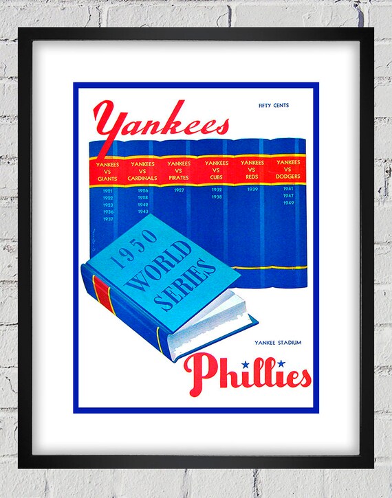 1950 Vintage Philadelphia Phillies - New York Yankees - World Series Program Cover - Digital Reproduction