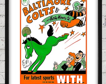 1948 Vintage San Francisco 49ers - Baltimore Colts Football Program Cover - Digital Reproduction