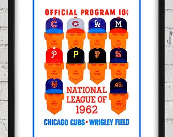 1962 Vintage Chicago Cubs Program Cover - National League - Digital Reproduction