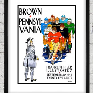 1945 Vintage Pennsylvania -Brown Football Program Cover - Digital Reproduction