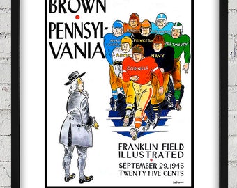 1945 Vintage Pennsylvania -Brown Football Program Cover - Digital Reproduction