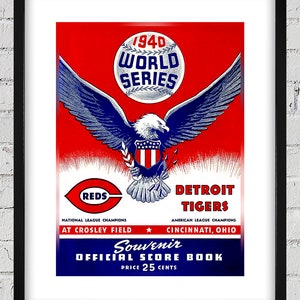 1940 Vintage Detroit Tigers - Cincinnati Reds World Series Program Cover - Digital Reproduction