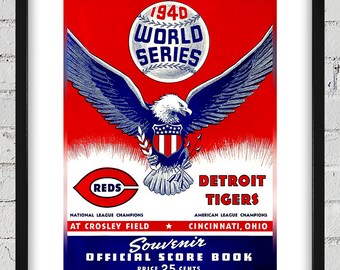 1940 Vintage Detroit Tigers - Cincinnati Reds World Series Program Cover - Digital Reproduction