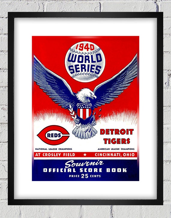 1940 Vintage Detroit Tigers - Cincinnati Reds World Series Program Cover - Digital Reproduction