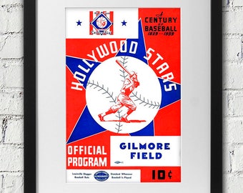 1939 Vintage Hollywood Stars Program Cover - Gilmore Field - Digital Reproduction