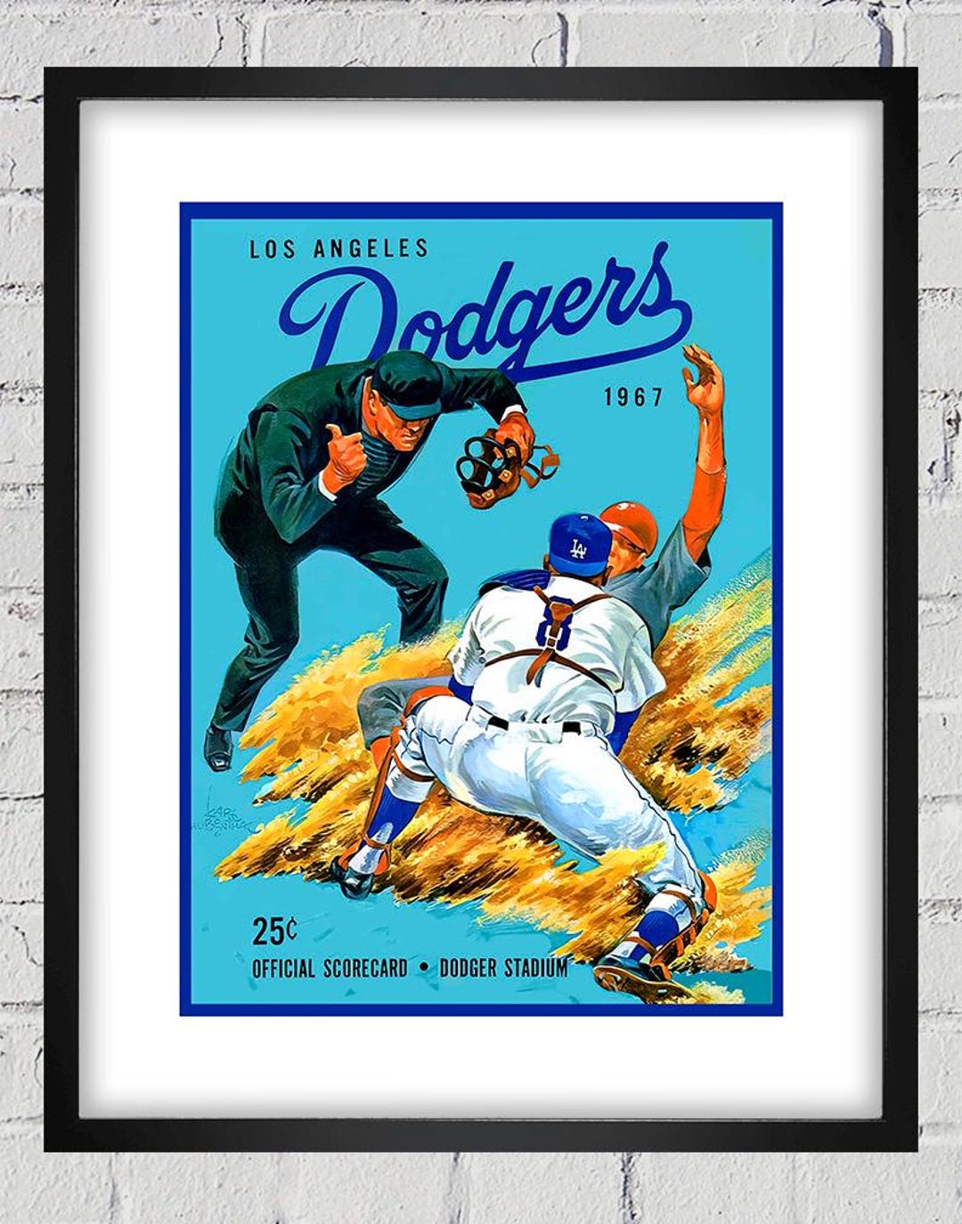 1967 Vintage Los Angeles Dodgers Baseball Program Cover - Digital ...
