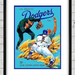 1967 Vintage Los Angeles Dodgers Baseball Program Cover - Digital Reproduction