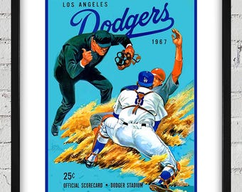 1967 Vintage Los Angeles Dodgers Baseball Program Cover - Digital Reproduction