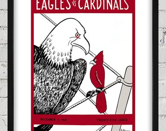 1947 Vintage Chicago Cardinals - Philadelphia Eagles Football Program Cover - Digital Reproduction