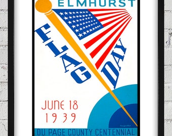 1939 Vintage WPA Poster - Flag Day - Digital Reproduction