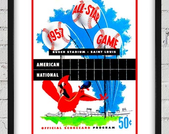 1957 Vintage St Louis Cardinals - All-Star Game Program Cover - Digital Reproduction