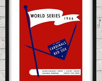 1946 Vintage Boston Red Sox - St Louis Cardinals World Series Program Cover - Digital Reproduction
