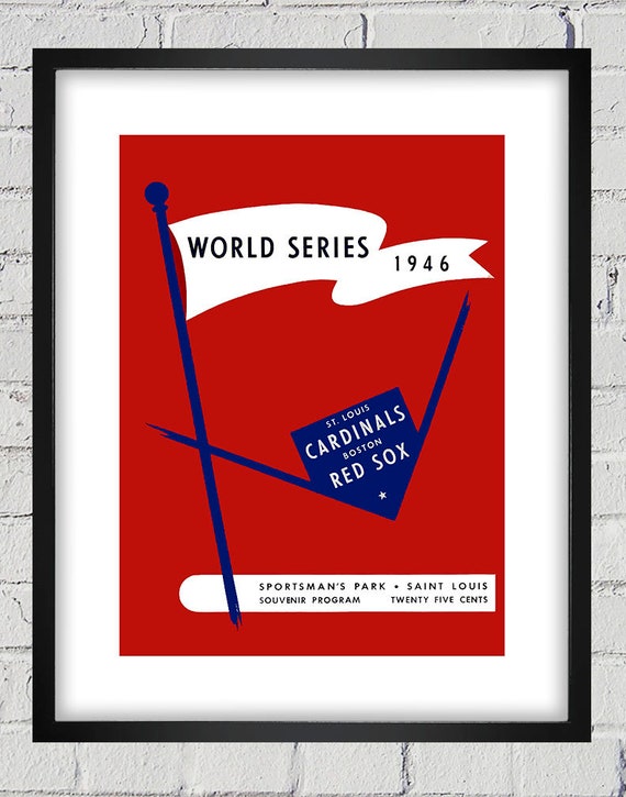 1946 Vintage Boston Red Sox - St Louis Cardinals World Series Program Cover - Digital Reproduction