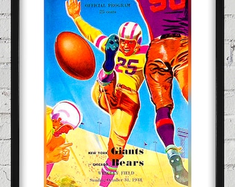 1948 Vintage New York Giants - Chicago Bears Football Program Cover - Digital Reproduction