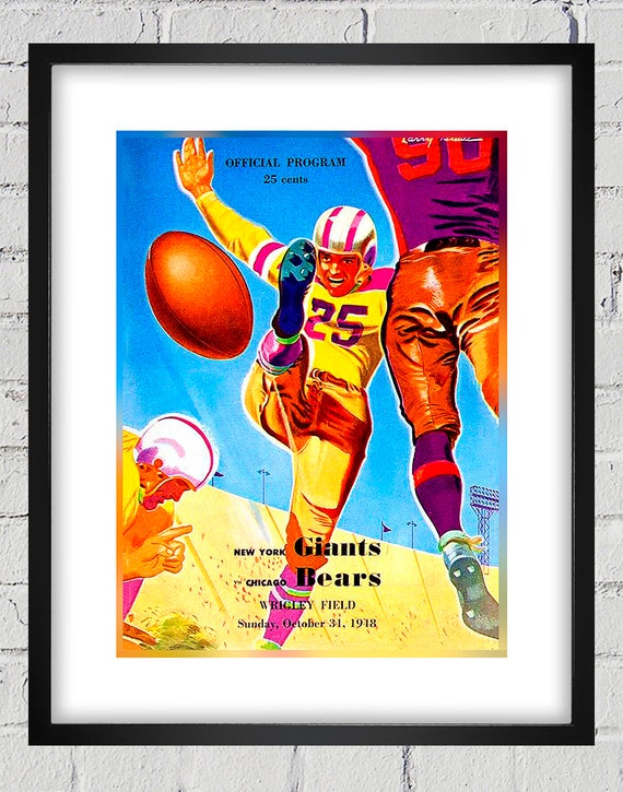 1948 Vintage New York Giants - Chicago Bears Football Program Cover - Digital Reproduction