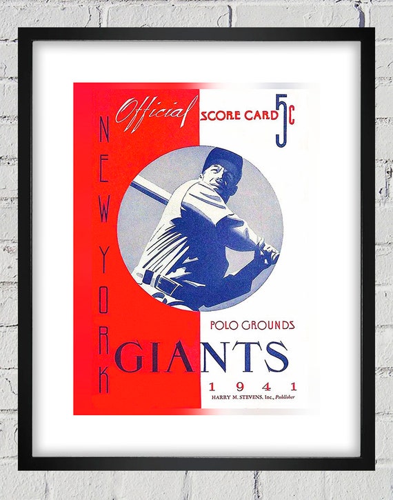 1941 Vintage New York Giants Baseball Program Cover - Digital Reproduction