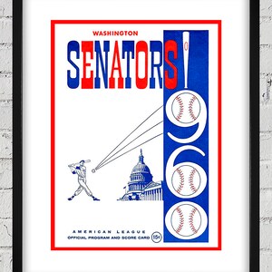 1960 Vintage Washington Senators Scorecard Cover - Digital Reproduction