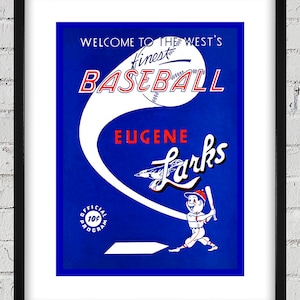 1950 Vintage Eugene Larks - Far West League Baseball Program Cover - Digital Reproduction