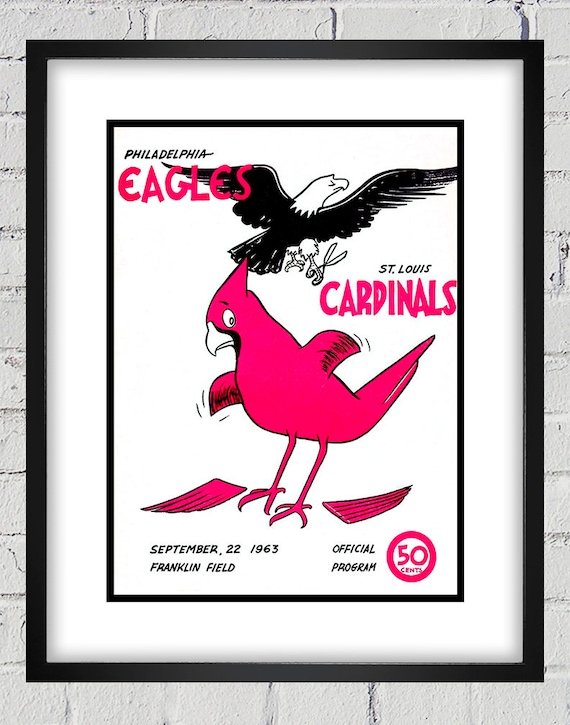 1963 Vintage St Louis Cardinals - Philadelphia Eagles Football Program Cover - Digital Reproduction