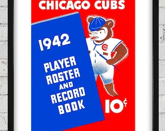1942 Vintage Chicago Cubs Roster Cover - Digital Reproduction