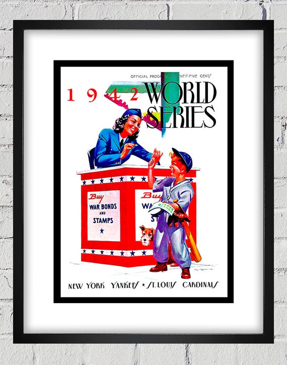 1942 Vintage Yankees-Cardinals World Series Program Cover - Digital Reproduction