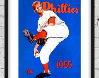 1955 Vintage Philadelphia Phillies Yearbook Cover - Digital Reproduction