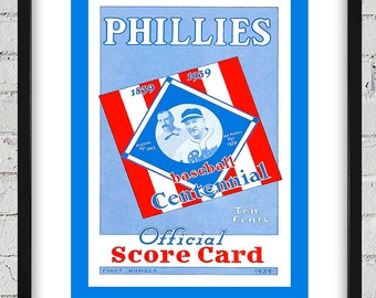 1939 Vintage Philadelphia Phillies ScoreCard - Digital Reproduction