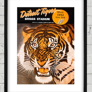 1952 Vintage Detroit Tigers Scorebook Cover - Digital Reproduction