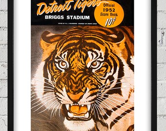 1952 Vintage Detroit Tigers Scorebook Cover - Digital Reproduction
