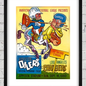 1960 Vintage Los Angeles Charges - Houston Oilers Football Program - Digital Reproduction