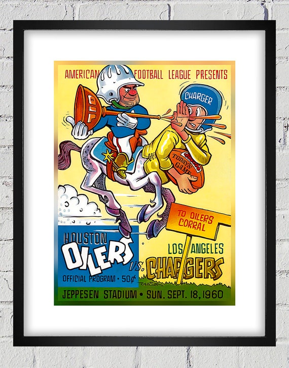 1960 Vintage Los Angeles Charges - Houston Oilers Football Program - Digital Reproduction