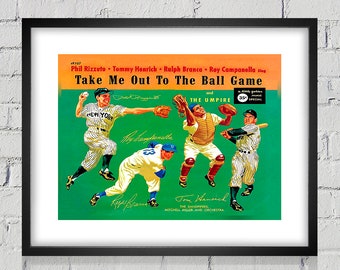 1952 Vintage Take Me Out To The Ball Game Record Cover - Digital Reproduction