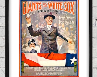 1917 Vintage New York Giants - Chicago White Sox World Series Program Cover - Digital Reproduction
