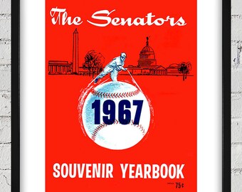 1967 Vintage Washington Senators Yearbook Cover - Digital Reproduction