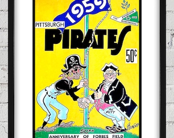 1959 Vintage Pittsburgh Pirates Baseball Yearbook Cover - 50th Anniversary Forbes Field - Digital Reproduction