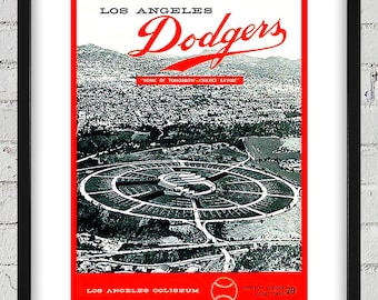 1960 Vintage Los Angeles Dodgers Program Cover - "Home of Tomorrow - Chavez Ravine" - Digital Reproduction