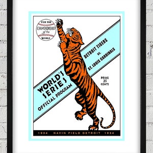 1934 Vintage Detroit Tigers - St. Louis Cardinals World Series Program Cover - Digital Reproduction