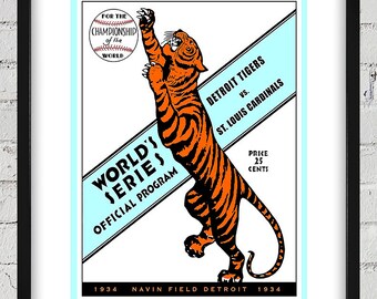 1934 Vintage Detroit Tigers - St. Louis Cardinals World Series Program Cover - Digital Reproduction