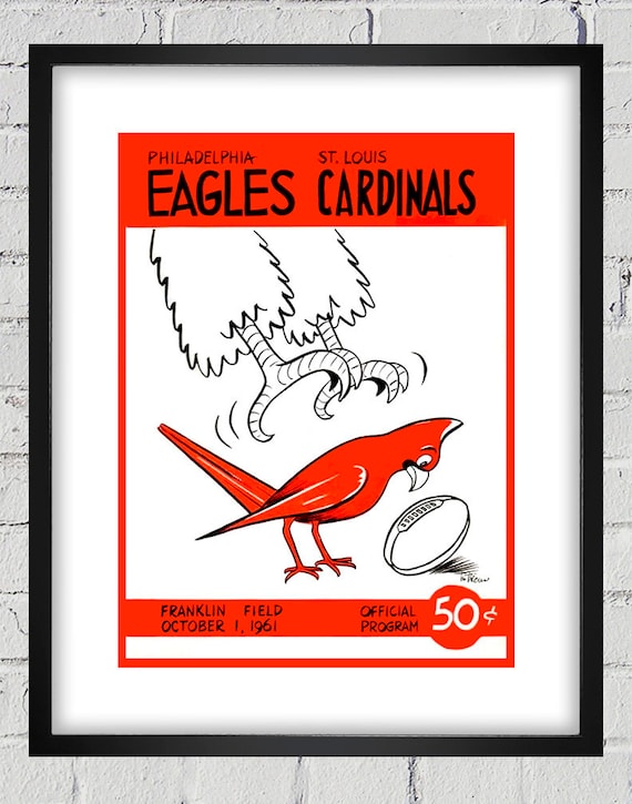 1961 Vintage St. Louis Cardinals - Philadelphia Eagles Football Program Cover - Digital Reproduction