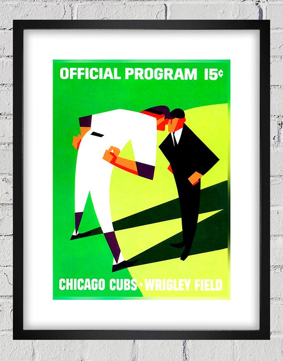 1966 Vintage Chicago Cubs Baseball Program Cover - Digital Reproduction