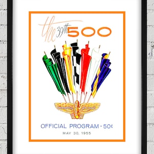 1955 Vintage Indianapolis 500 Racing Program Cover - Digital Reproduction