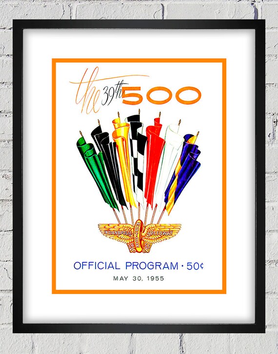 1955 Vintage Indianapolis 500 Racing Program Cover - Digital Reproduction