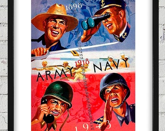 1943 Vintage Army - Navy Football Program Cover - Digital Reproduction