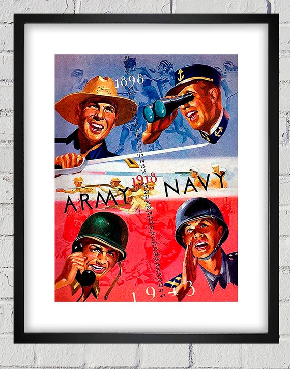 1943 Vintage Army - Navy Football Program Cover - Digital Reproduction