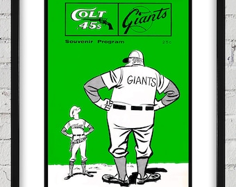 1963 Vintage Houston Colt 45s - San Francisco Giants Baseball Program Cover - Digital Reproduction