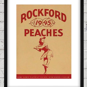 1945 Vintage Rockford Peaches Baseball Yearbook Cover - Digital Reproduction